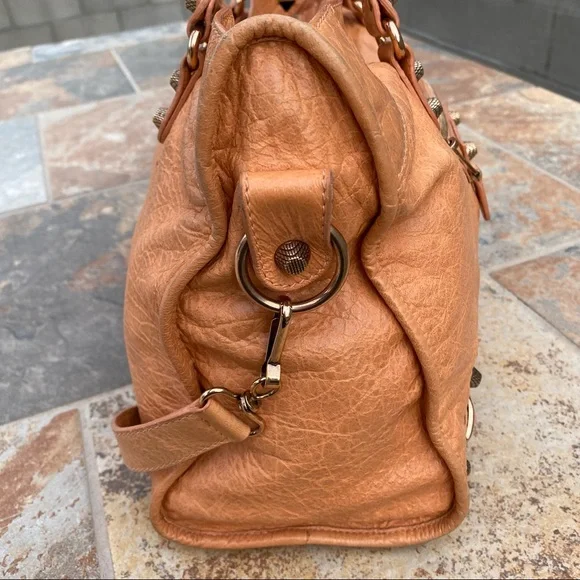 SOLD Balenciaga Rose Blush Leather Motorcycle Bag - Picture 10 of 16